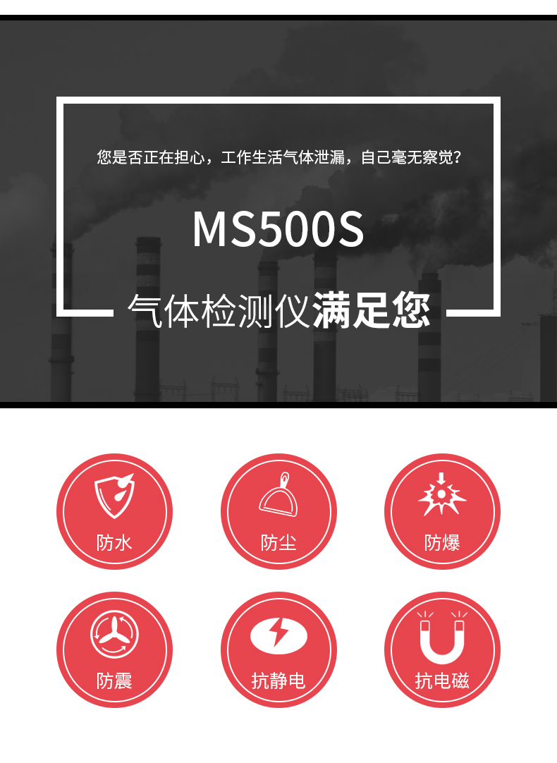 MS500便携式五合一气体检测仪